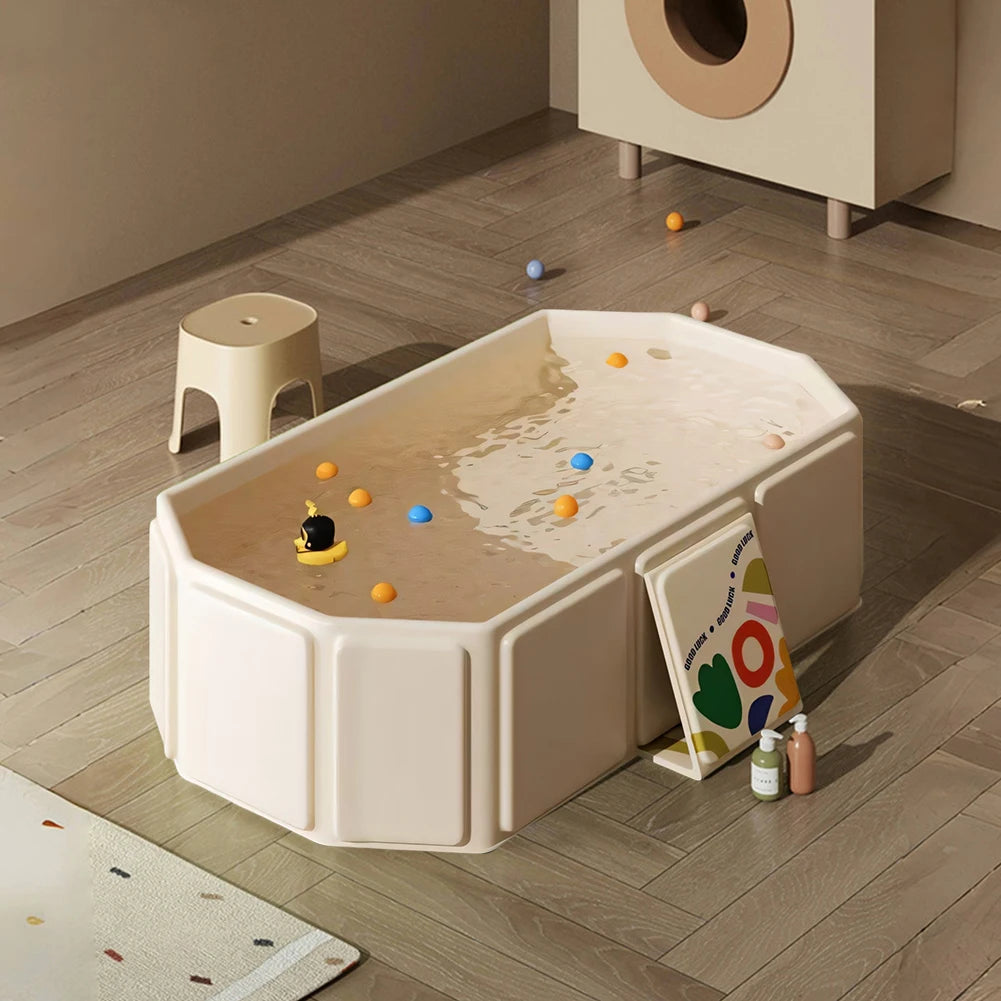 Baby Bathtub for Infants To Toddlers Collapsible Baby Bath Tub with Drain Outlet  Basin75x45x25