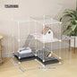 Small Animal Cage for Home Use, Space-Saving, with Toilet, Large Rabbit Cage, Sugar Glider and Squirrel Cage with Tray