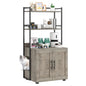 Cat Litter Box Enclosure with 2-Tier Storage Shelves and Doors Hidden Cat Washroom Cabinet Indoor Furniture Fits Most Litter Box