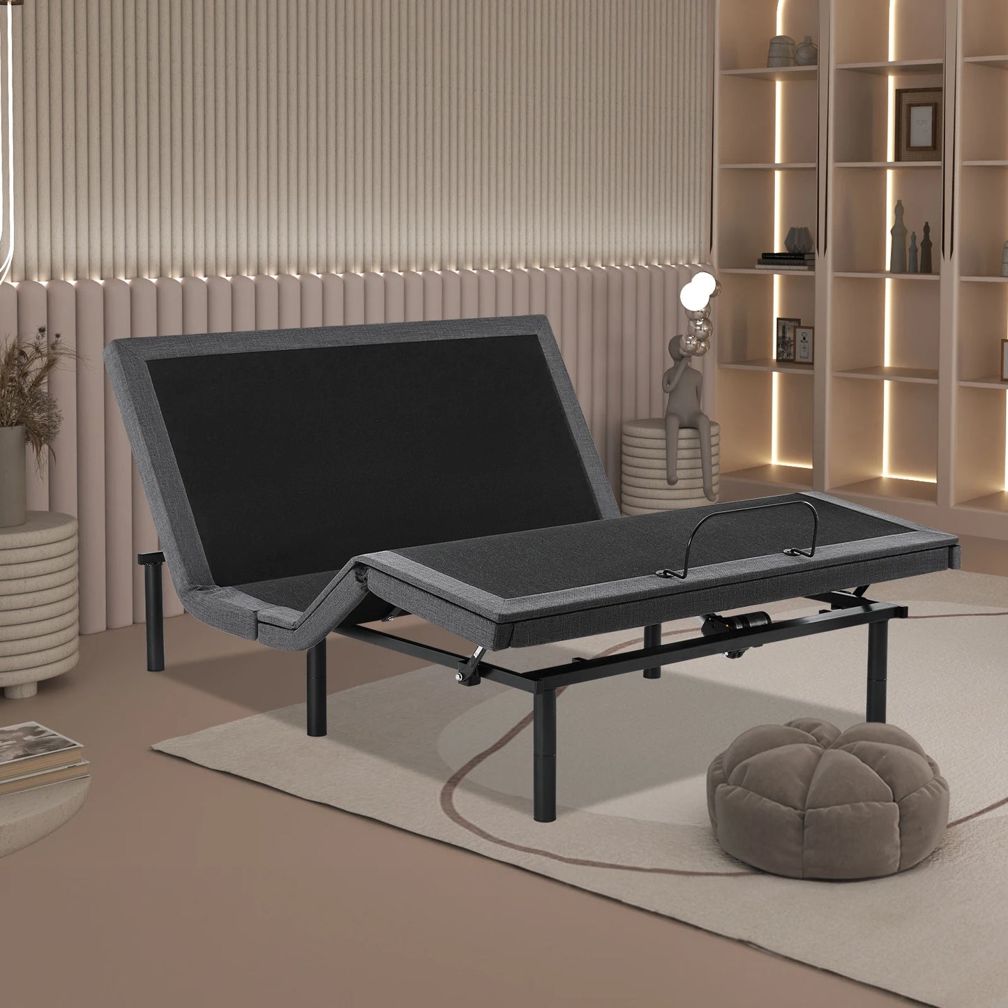 Electric Queen Size Bed Ergonomic Adjustable Bed Frame with Wireless Remote Zero Gravity Bed with 2 USB Ports For Bed Room