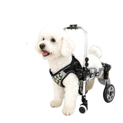 Upgraded Lightweight Extendable Adjustable Four Wheel Dog and Cat Wheelchair for Hind Limb Rear Leg Support Pet Mobility Aid