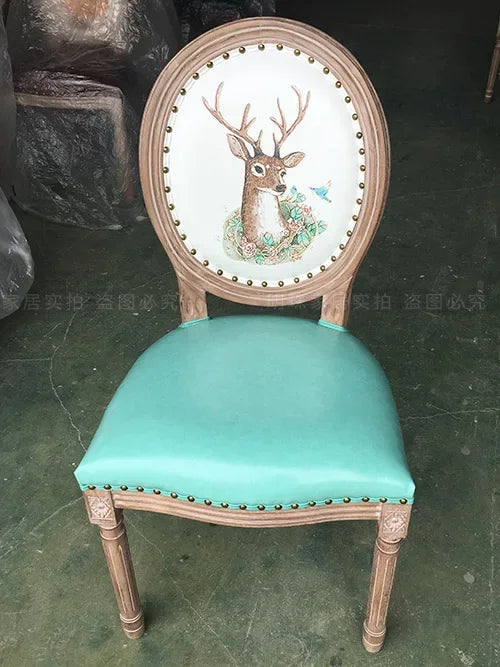 European Retro Dining Chairs Restaurant Old Solid Wood Stool Furniture Diffuse Cafe Hotel New Chinese Designer Fashion Chair