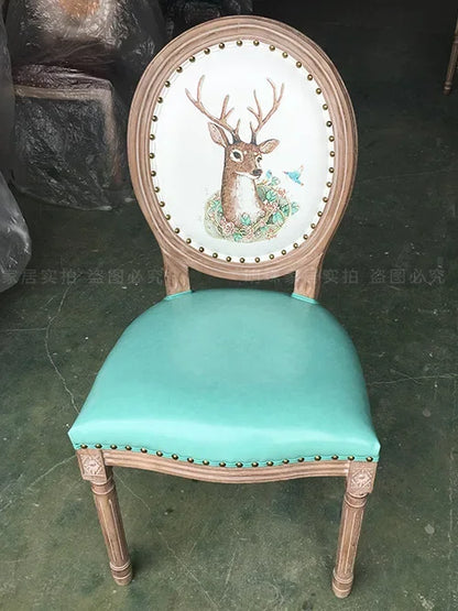 European Retro Dining Chairs Restaurant Old Solid Wood Stool Furniture Diffuse Cafe Hotel New Chinese Designer Fashion Chair