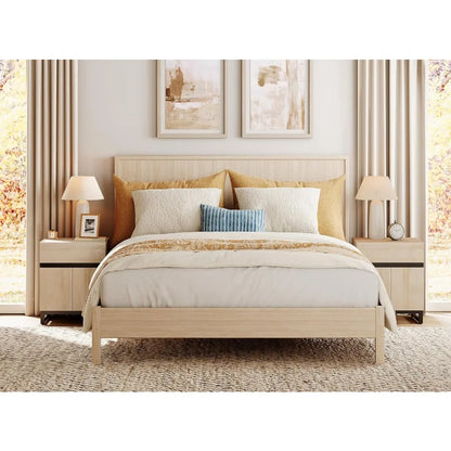 Dresser and Nightstand Set of 3, 63 Inches Dresser with 6 Drawers, 2 Nightstand with Drawer and Cabinet for Bedroom, Bedroom Fu