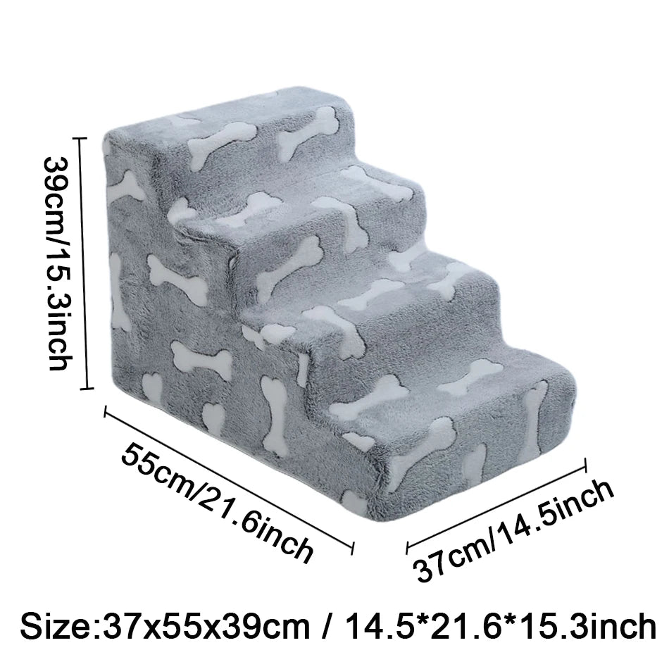 Ladder Dogs Pets Bone Shape Puppys Stairs Beside The Sofa Bed Ramp for Dogs Protecting Pets Joint Safety Stairs for Elderly Dogs