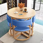 Round Mobile Dining Tables Set Kitchen 4 Chairs Center Wood Table Extendable Luxury Floor Mesa Comedor Home Furniture Wood Table