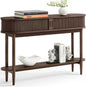 Fluted Console Table with Storage, Entryway Table Wood Entrance Tables for Front Door, Behind Couch Sofa Table with Shelves