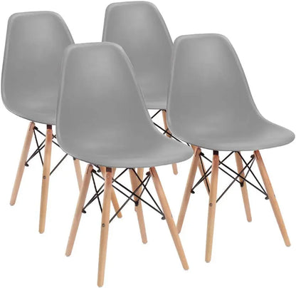 Modern Style Dining Chair Mid Century Modern DSW Chair, Shell Lounge Plastic Chair for Kitchen Chairs Set of 4(White)