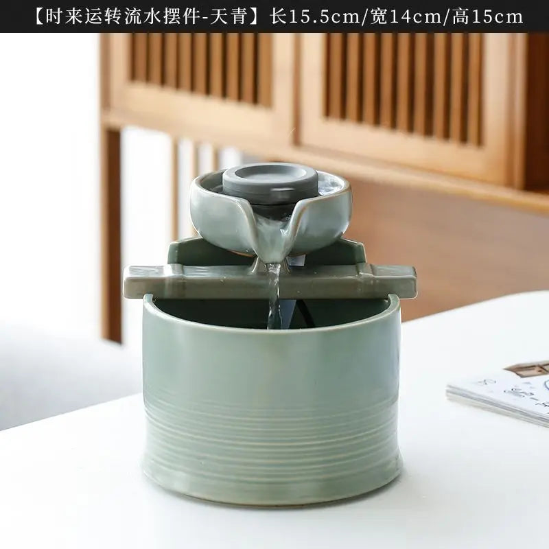 Lucky water decorations, small household fountains, living room, office desktop, running water supply money decoration