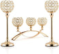 Gold Candle Holders for Table Centerpieces,Tealight Candlestick, Candelabra Stand, 3 Arms for dining room