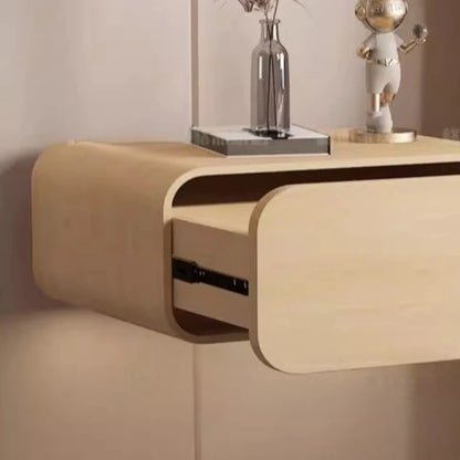wood bedroom suspended bedside table drawers Interior comfortable floating Nightstand Table luxury home small spaces furniture