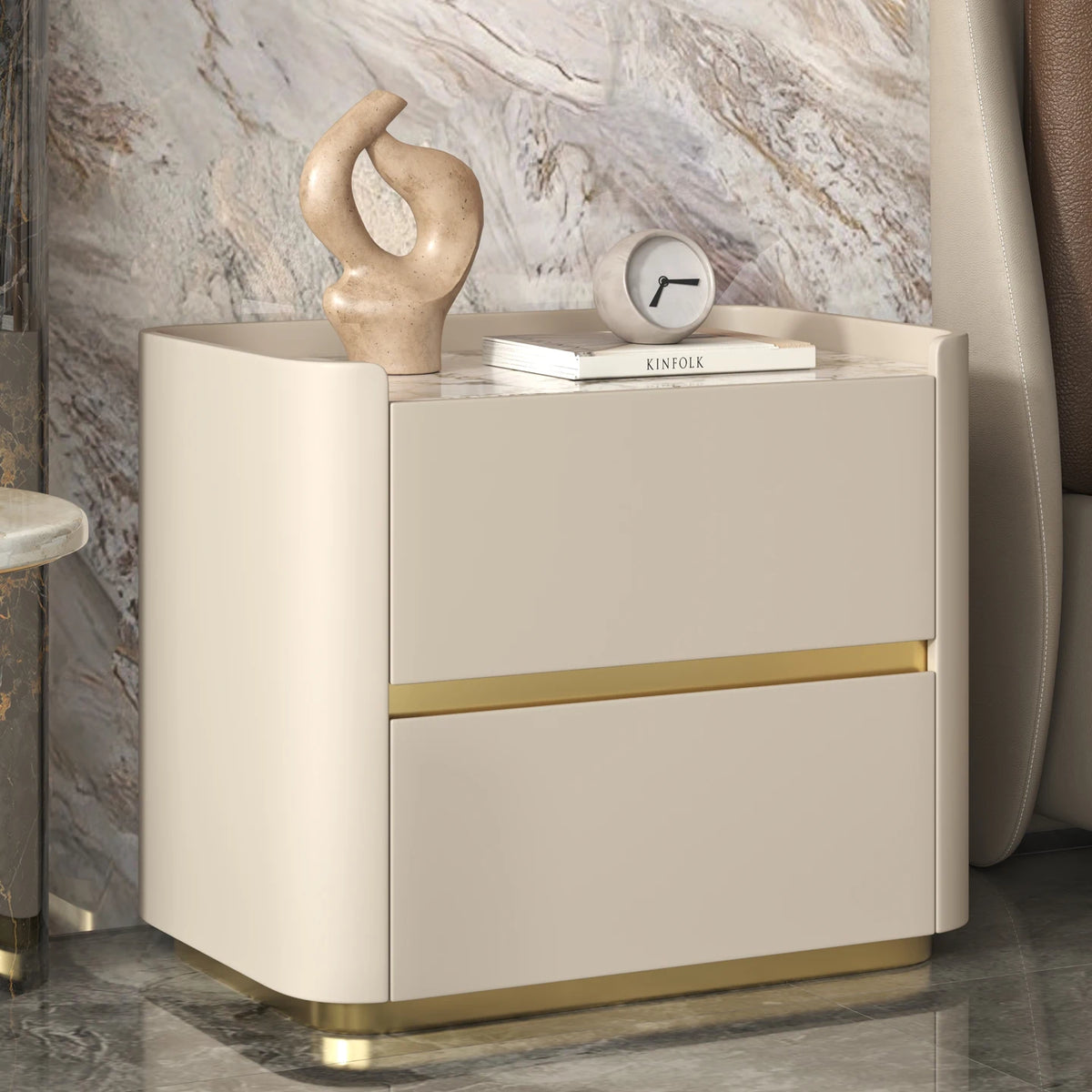 Italian Trendy Premium Night Table Simple Luxury Delicacy Bedside Tables Drawers Storage Table De