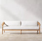 Outdoor furniture sofas tables chairs distressed style Waterproof fabric rattan and solid wood villa and hotel sample customized