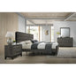 King Size Wood Bedroom Set, Antique Grey Finish Bed, Dresser, Mirror, Night Stand