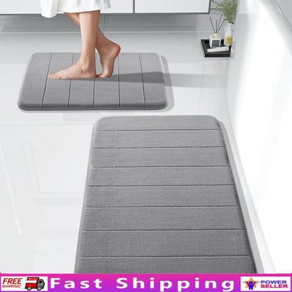 2 Piece Memory Foam Non Slip Bath Mat Set