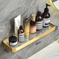 Brushed Gold Bathroom Shelf Aluminum Wall-mounted Shower Storage Rack Bath Shampoo Holder Corner shelf Bathroom Shelves
