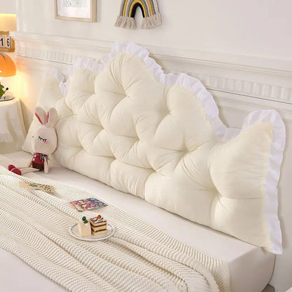 Lace Headboard Soft Cushion Nordic Style Pillow, No Need To Disassemble and Wash Waist Protection Against Tatami Soft Bag