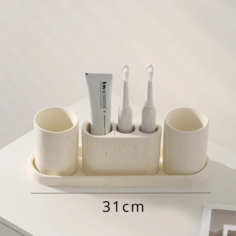 Bathroom Lotion Bottle Toothbrush Holder Tray Toiletry European Home Bathroom Products Hotel Electric Toothbrush Shelf