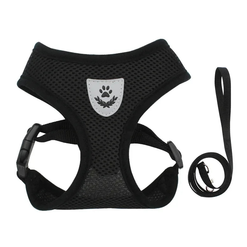 Summer Cat Dog Breathable Harness Adjustable Vest Polyester Mesh