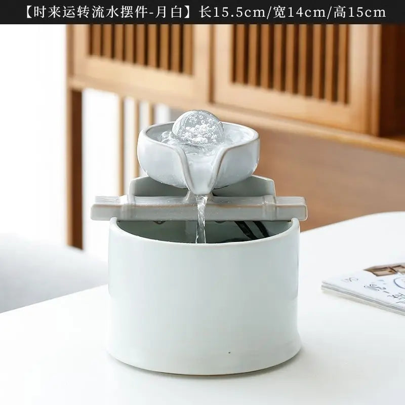 Lucky water decorations, small household fountains, living room, office desktop, running water supply money decoration