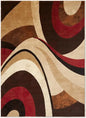 Tribeca Slade Modern Area Rug, Abstract Brown/Red 6'7"x9'10"