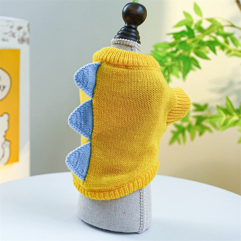 Halloween Party Pet Clothes Dinosaur Shaped Sweaters Outfits Warm Knitted