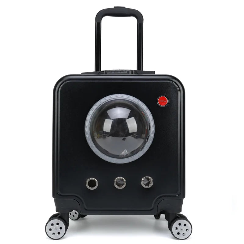 Pet Outdoor Portable Suitcase Cat Bag Dog Airline Approved Transport Carrier Space Bag Large Capacity Travel Trolley Case