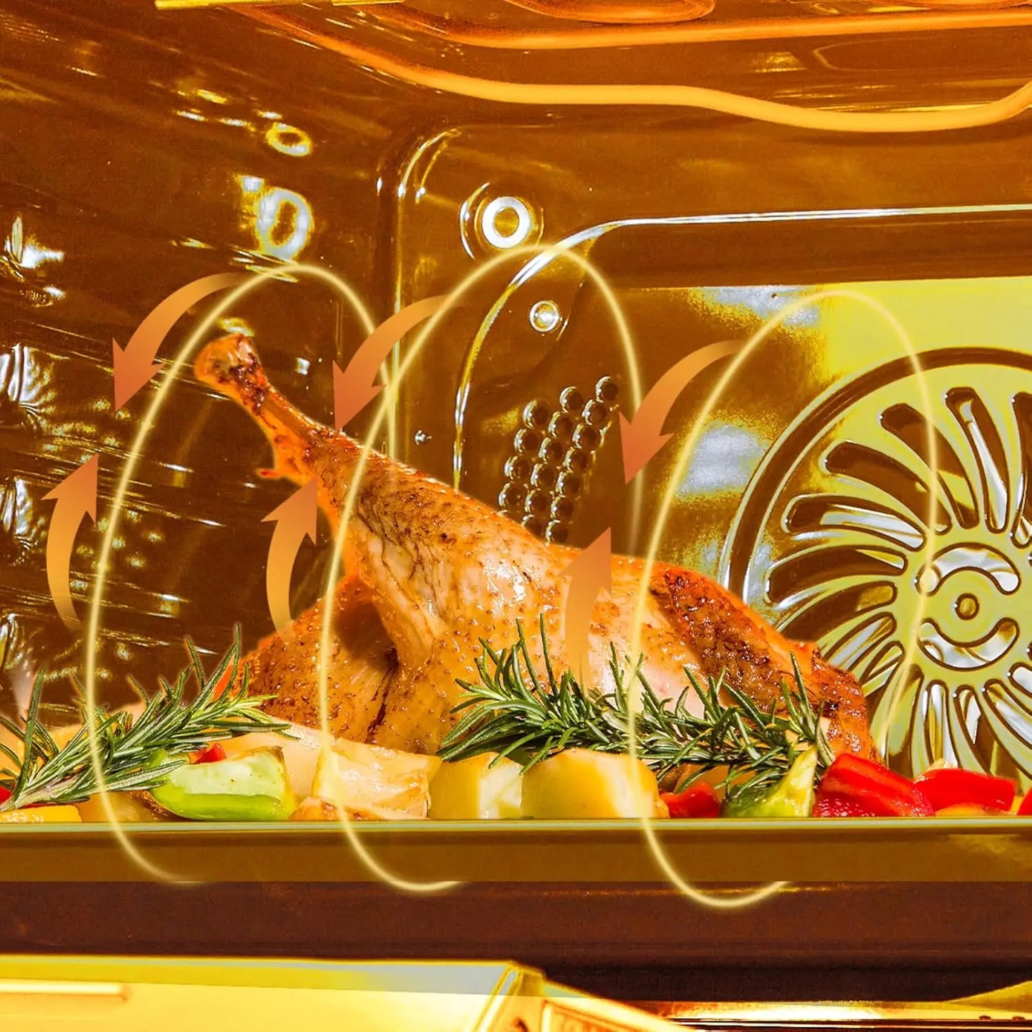 24" Built-in Electric Ovens with 70L Capacity 3000W Single Wall Oven with View Window Steam & Grill Oven 8 Cooking Functions