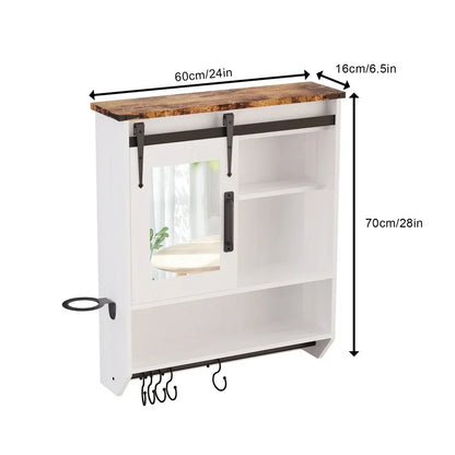 Bathroom Medicine Cabinet with Mirror Wall Mounted Vanity Mirror with Adjustable Shelves Metal Storage Cabinet for Bathroom