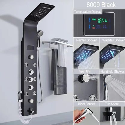 Bathroom Shower Panel LED Rainfall/Waterfall Shower Head