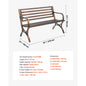 Outdoor Bench Wooden Metal Garden Bench for Outdoors 480 lbs Load Capacity Bench Outdoor Garden Park Bench