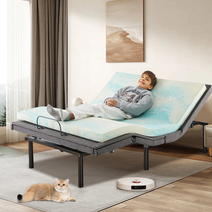Electric Queen Size Bed Ergonomic Adjustable Bed Frame with Wireless Remote Zero Gravity Bed with 2 USB Ports For Bed Room