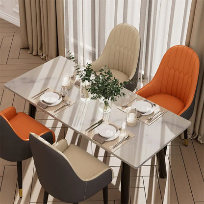 Leather Dining Chairs with Arms Modern Kitchen Dining Room Chairs with Metal Legs for Hotels,Restaurants,Apartments