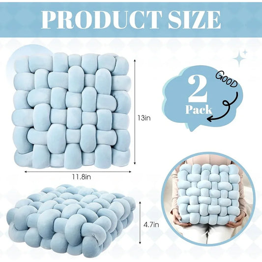2 Pcs Soft Knot Pillow Decorative Plush Throw Pillows Unique 3D Design Home Office Living Room Accent