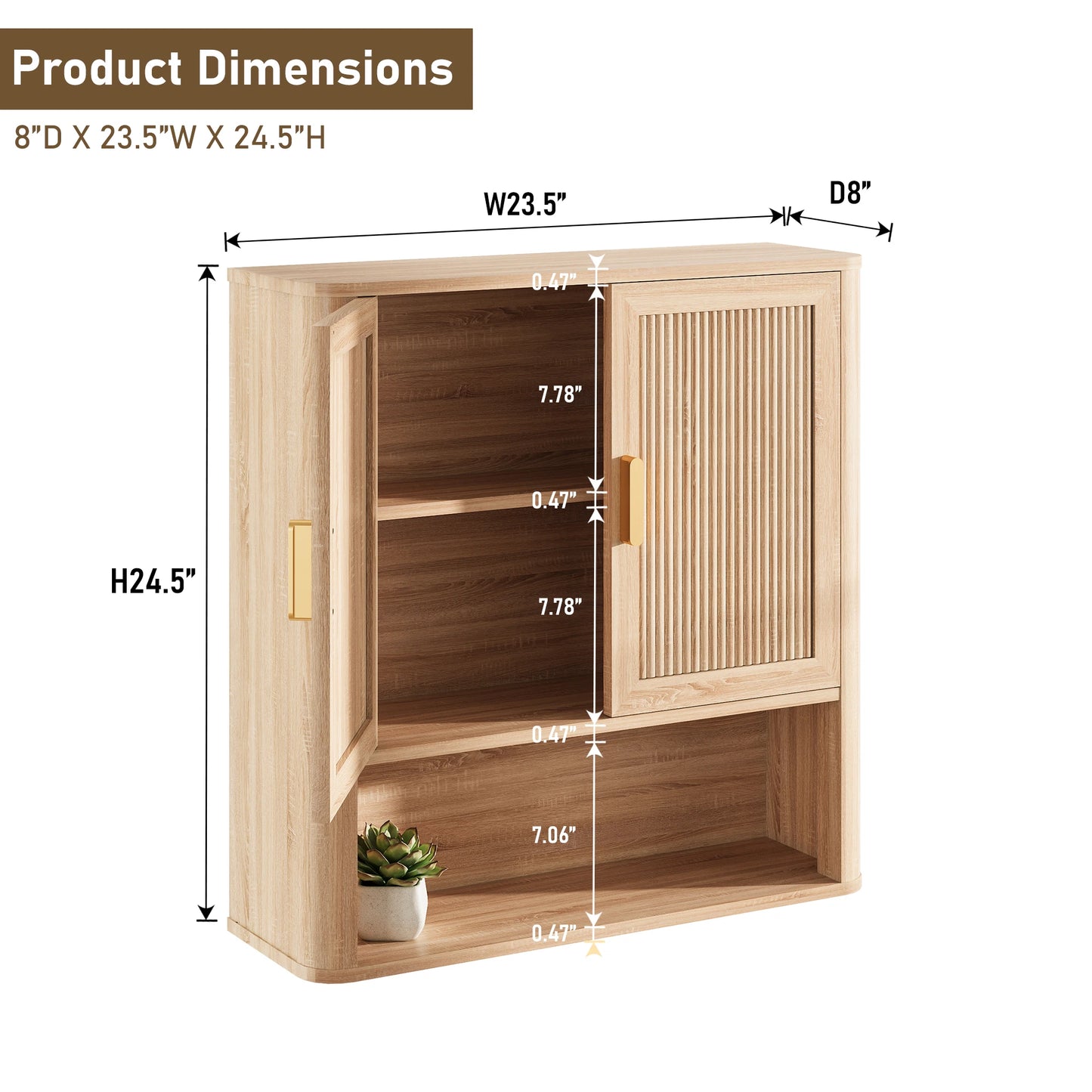 Bathroom Storage Cabinet with Adjustable Shelves, Over The Toilet Organizer for Laundry Room, Kitchen & Living Room, Medicine Ca