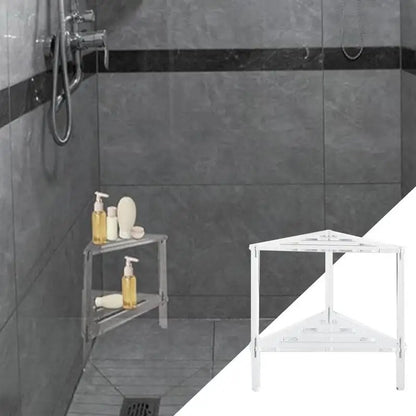 Shower Bench For Shaving Legs Non-Slip Shower Caddies Stool Stable Heavy Duty Bathing Chairs With Storage Shelf For Bathroom