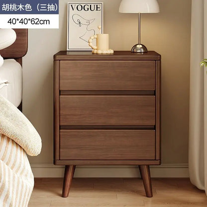 Solid wood bedside table simple Chinese Nordic home storage cabinet storage bedroom bedside floor storage cabinet