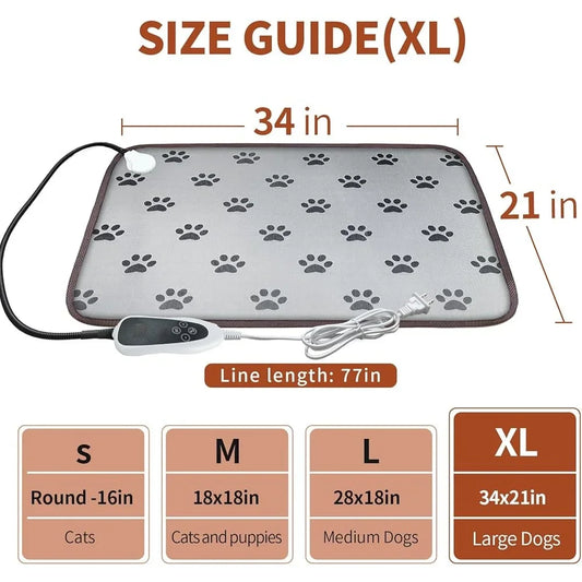 Large Dog Heating Pad Waterproof Pet Bed Intelligent Thermostat Rapid Heating Whelping Supplies Durable Polymer Fabric Safety