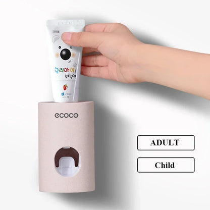 Automatic Toothpaste Dispenser Dust-proof  Toothbrush Holder Wall Mount Stand Toothpaste Squeezer Bathroom Accessories Set