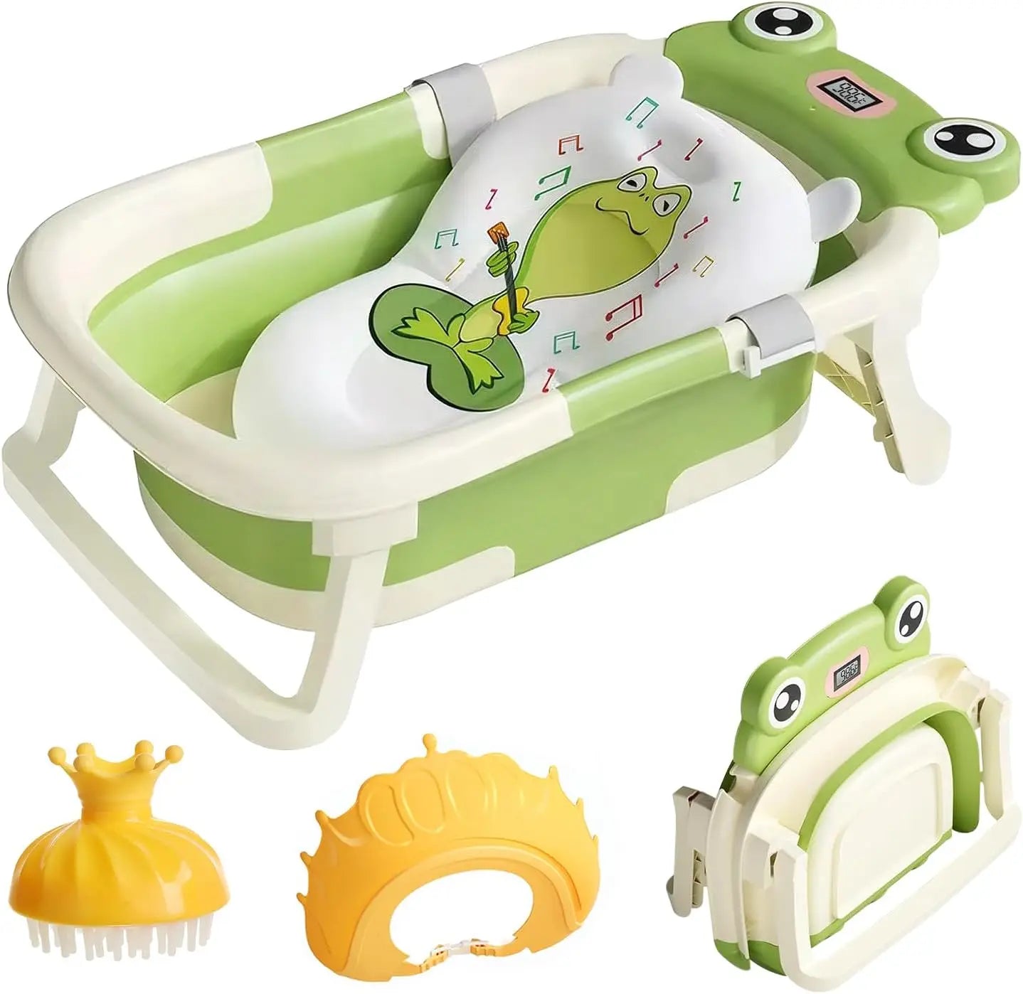 Eco-friendly Baby Bath with Temperature Indicator,Foldable Baby Bathtub for Newborn Baby