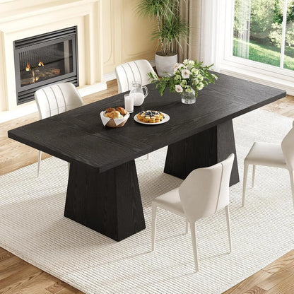 Dining Table for 6 People,Rectangle Table with Heavy Duty Legs, Modern Dining Table for Kitchen, Dining Room