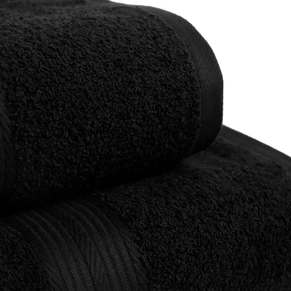 6 Piece Oversized 100% Cotton Bathroom Towel Set Fade Resistant Soft Absorbent 2 Bath 2 Hand 2 Washcloths Black