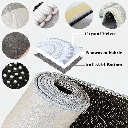Cream Minimalist Rug Durable Non-Slip Living Room Sofa Mat Bathroom  Floor Covering Home Furnishings