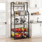 Kitchen Bakers Rack Microwave Oven Stand with 2 Large Wire Basket Industrial Coffee Bar Station