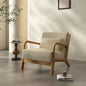Mid Century Modern Accent Chair, Comfy Fabric Reading Chair with Solid Wood Frame, Easy Assembly Armchair for Living Room ，Bedro