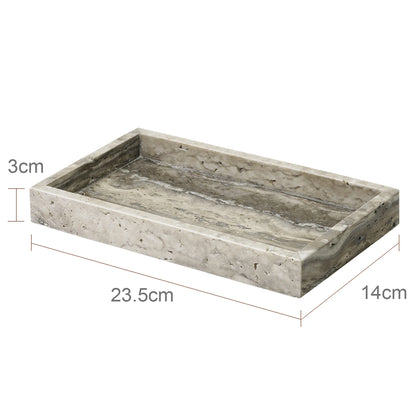 Grigio Travertino Bathroom Accessories Sets Vintage Marble Soap Holder Soap Dispenser Vanity Tray Bathroom Set