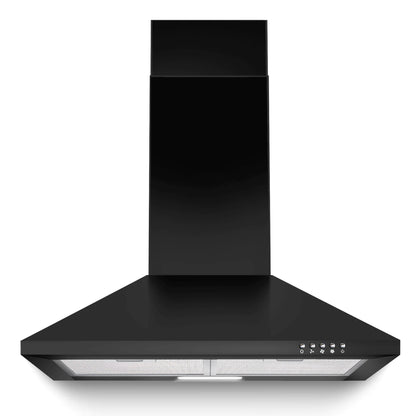 24/36" Black Stainless Steel Range Hood 450 CFM, 3-Speed, LED Light, Under 55dB, Ducted/Ductless 120V