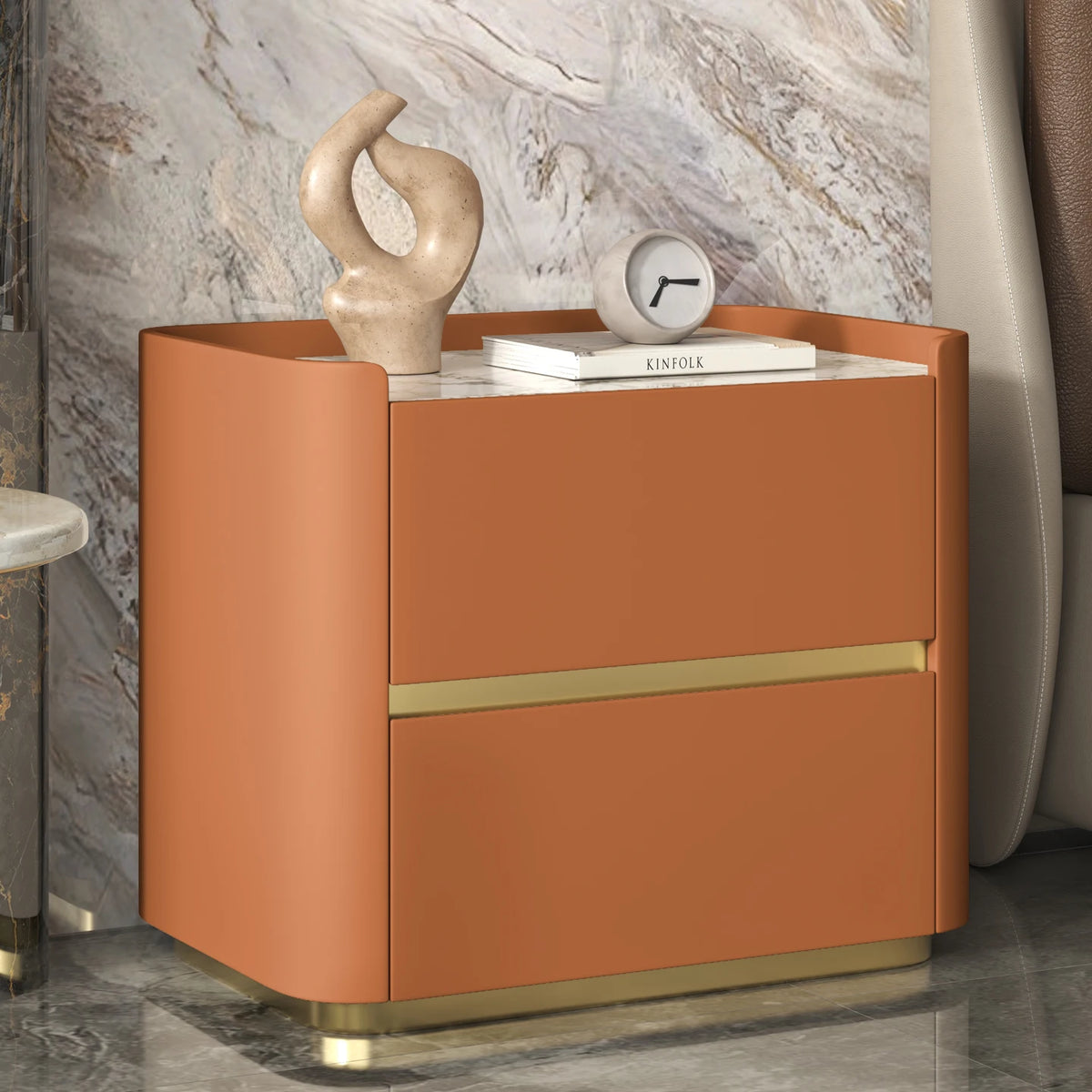 Italian Trendy Premium Night Table Simple Luxury Delicacy Bedside Tables Drawers Storage Table De