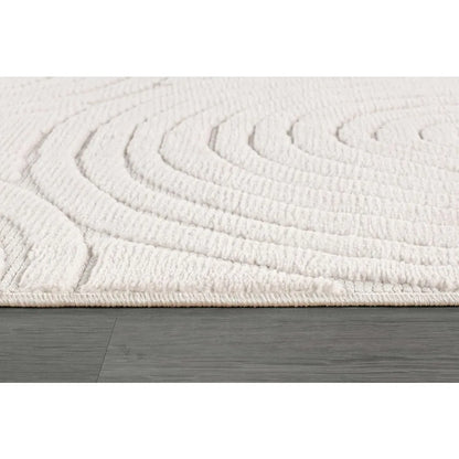 Micro Loop Area Rug Light Gray 9x12 Geometric Modern Luxury Circular Durable Soft Indoor Rugs for Living Dining Room
