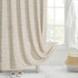 Nordic Jacquard Linen Shower Curtain with Tassels Waterproof Bath Curtains with Hooks for Bathroom Bathtub Bathing Cover